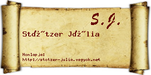 Stötzer Júlia névjegykártya